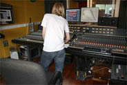 John working at the mixing desk
